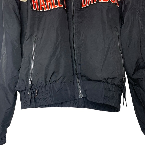 Vintage Harley-Davidson Men's XXL Nylon Racing Jacket Made in USA Black & Orange - Picture 4 of 9